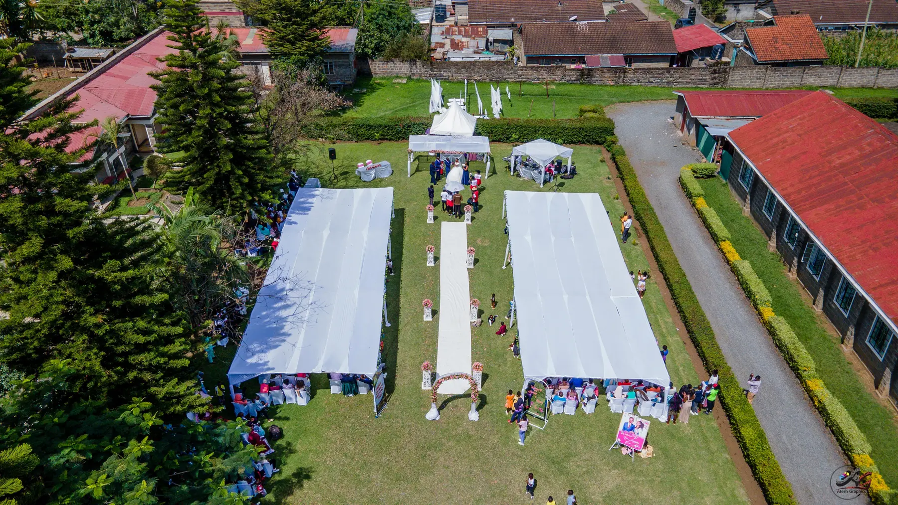 Aerial wedding coverage